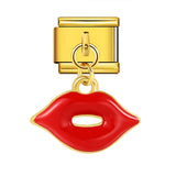 Charm Pendant Hook Style Italian Module Bracelet Titanium Steel Drip Oil Pattern DIY Bracelet Gift for Girls