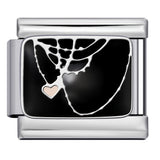 Pink Pattern Italian Module Bracelet Titanium Steel Welding Drip Oil Pattern DIY Bracelet Gift for Girls