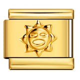 Italian Module Bracelet Titanium Steel All Gold Stamping Pattern DIY Italian Charm Bracelet