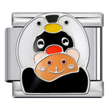 New Cartoon Animation Gold-plated Oil Drop DIY Italian Module Bracelet with Personalized Welding Pattern Stainless Steel Bracelet