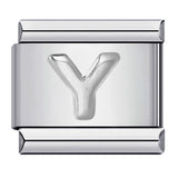 New Stainless Steel Silver Convex English Letter Italian Module Bracelet DIY Elastic Splicing Strap Chain