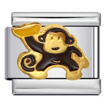 Italian Module Bracelet Stainless Steel Welding Drip Oil Animal Pattern DIY Free Splicing Combination Bracelet Accessories