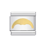 Round Pendant with Gold and Silver Base, Italian Module Bracelet, Titanium Steel Drip Oil Hook, Fashionable DIY Versatile Bracelet