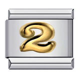 New titanium steel concave convex Arabic numerals DIY Italian module bracelet Italian Module