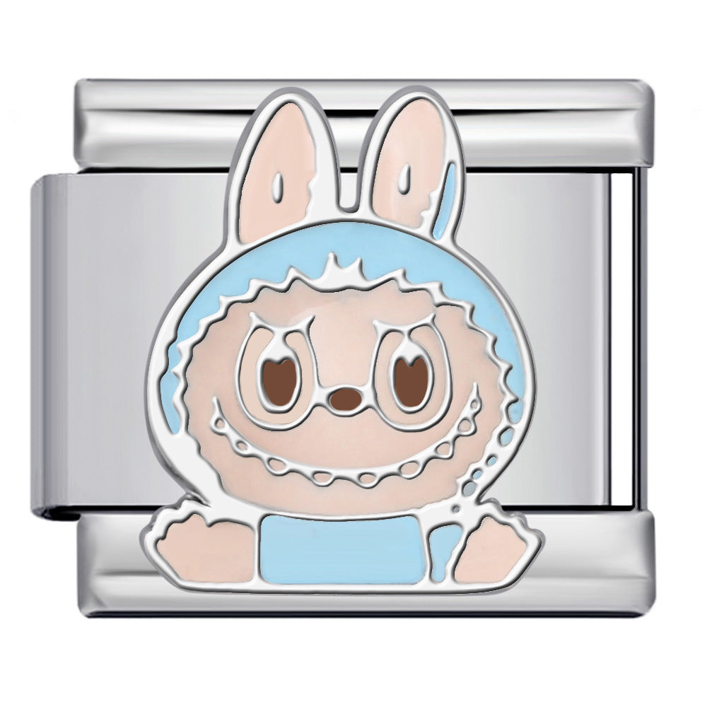 Cartoon Character Italian Module Bracelet Stainless Steel Welding Pattern DIY Elastic Splicing Versatile Bracelet