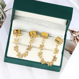 New Gold and Silver Bottom Double Hanging Pendant Italian Module Bracelet Stainless Steel Hook DIY Elastic Strap Chain