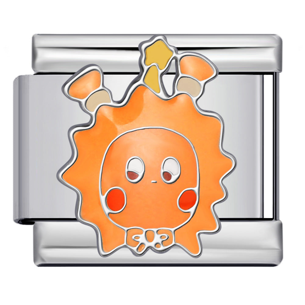 Cartoon Character Italian Module Bracelet Stainless Steel Welding Pattern DIY Elastic Splicing Versatile Bracelet