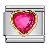 New Love Micro Inlaid Gemstone Italian Module Bracelet Stainless Steel Stamped Crystal Elastic Wristband Accessory