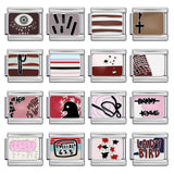 European and American Popular Fashion DIY Elastic Strap Chain Titanium Steel Welded Drip Oil Pattern Italian Module Bracelet