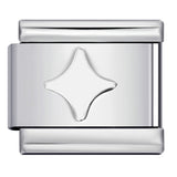 Concave Silver Titanium Steel Stamping Pattern DIY Italian Module Bracelet Italian Charm Bracelet