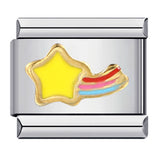 Rainbow Element Stainless Steel Italian Module Bracelet Welding Drip Oil Pattern DIY Bracelet Italian Charm