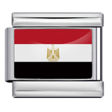 Hot Selling New World Flag Photo Dropper Series Titanium Steel DIY Italian Module Bracelet Accessories Wholesale