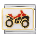 Hot Selling Fire Truck Train Italian Modular Bracelet DIY Titanium Steel Welding Gold Plated Drip Oil Bangle