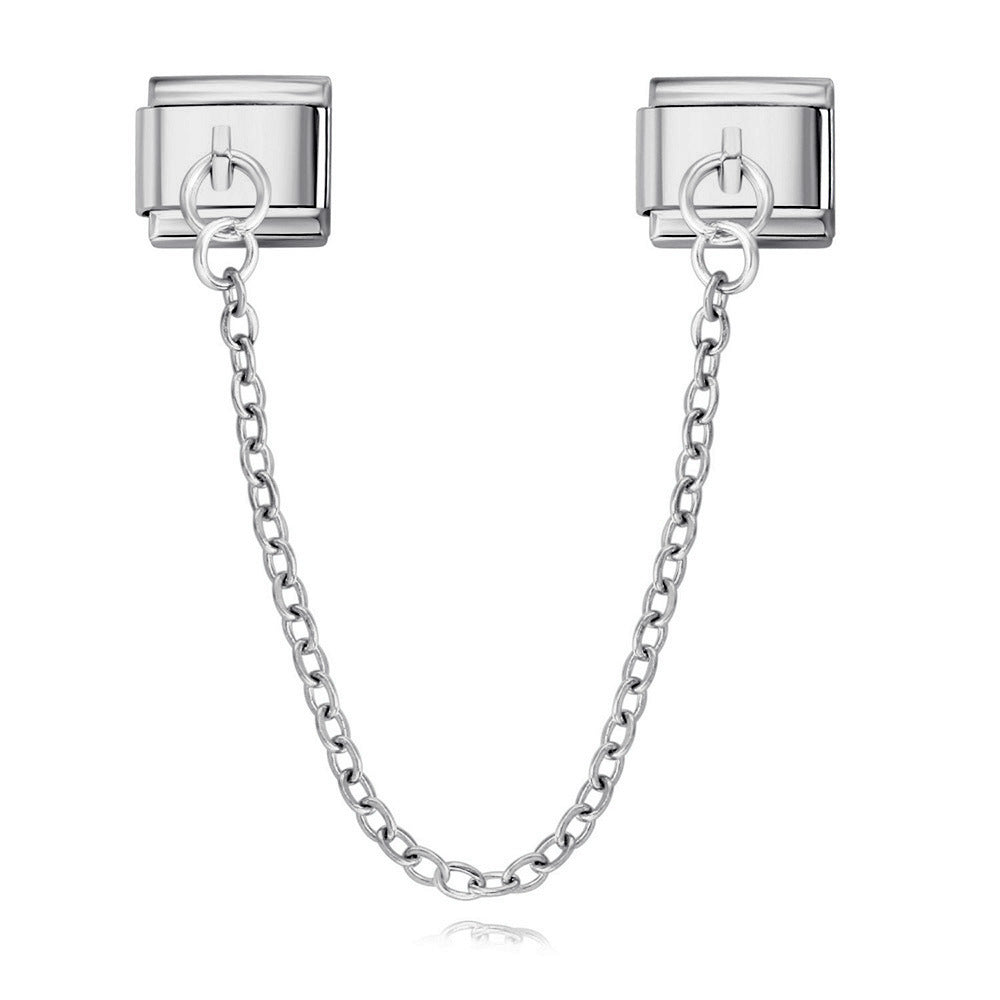 New Trendy Gold and Silver Double Chain Module Bracelet with Titanium Steel Splicing Bracelet DIY Jewelry Accessories