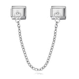 New Trendy Gold and Silver Double Chain Module Bracelet with Titanium Steel Splicing Bracelet DIY Jewelry Accessories