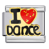 New Italian Module Bracelet Stainless Steel Welding Drip Oil Personalized English DIY Bracelet Accessories Wholesale