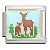 Stainless Steel Welding Drip Oil Animal Pattern DIY Italian Module Bracelet Free Splicing Elastic Accessories Wholesale