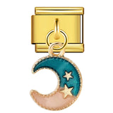 New Star Moon Series Pendant Italian Module Bracelet Single Hook Titanium Steel Elastic Splicing Strap Chain