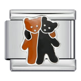 Classic Cute Bear Italian Module Bracelet Stainless Steel Welding Pattern DIY Elastic Splicing Bracelet