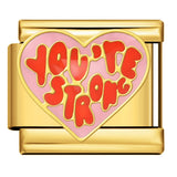 Full Gold Love Italian Module Bracelet Titanium Steel Welding Drip Oil DIY Elastic Splicing Strap Chain Wholesale