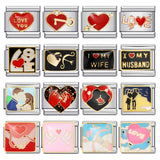 Romantic Valentine's Day Sweet Series Italian Module Bracelet Titanium Steel Welding Drip Oil Pattern DIY Bracelet