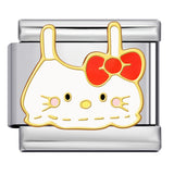 Cute Cartoon Character Series Titanium Steel Welding Drip Oil DIY Bracelet Italian Module Bracelet Accessories Wholesale