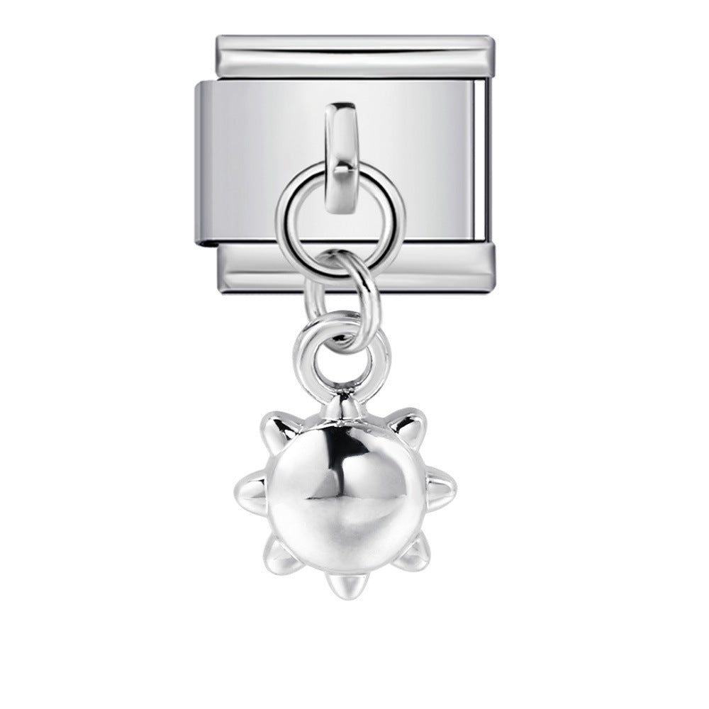 Italian Charm Module Bracelet Single Hook Pendant Series Stainless Steel Elastic Splicing Strap Chain