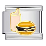 Gourmet Series Italian Module Bracelet Titanium Steel Welding Drip Oil Cartoon Pattern DIY Elastic Splicing Bracelet