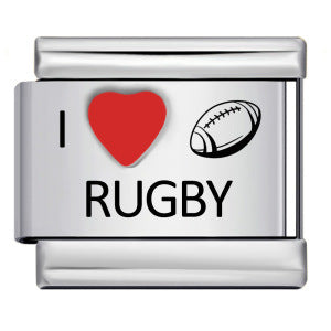 Laser Engraved Red Heart-shaped Ball Pattern Charm Module Titanium Steel DIY Free Splicing Italian Bracelet