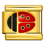 Gold Background Red Series Module Bracelet Accessories, Stainless Steel DIY Free To Match with Italian Charms Handmade Accessories