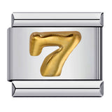 New titanium steel concave convex Arabic numerals DIY Italian module bracelet Italian Module