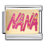 Sparkling Powder Series English Week Italian Module Bracelet Titanium Steel Welding DIY Splicing Elastic Bracelet