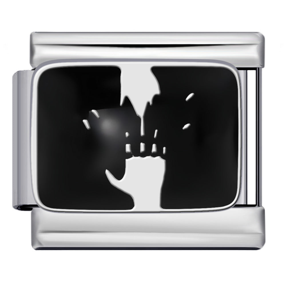 New Nail Art Series Titanium Steel Strap Chain Gold Plated Welding Drip Oil DIY Italian Module Bracelet Accessories Jewelry