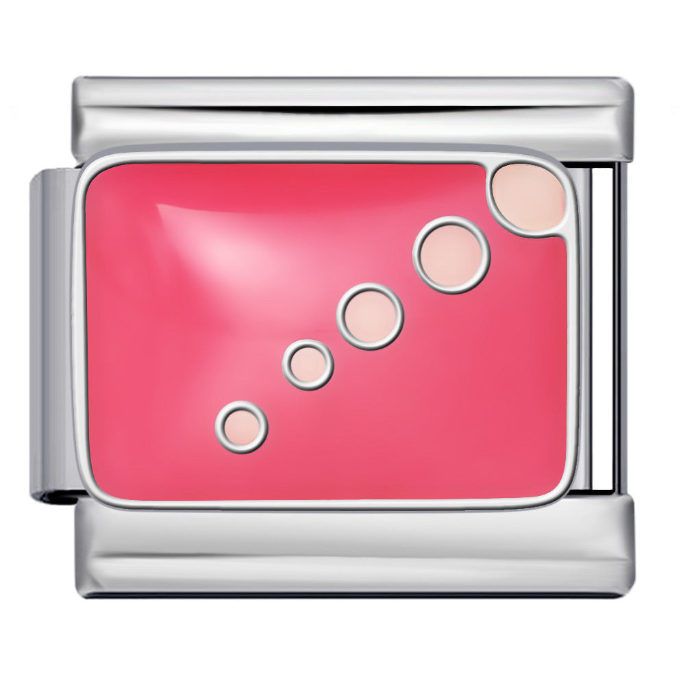 New Stainless Steel Welding Drip Oil DIY Bracelet Italian Module Bracelet Colorful Pattern Personalized Splicing Bracelet