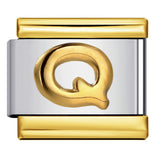 Gold Package Silver Convex Letter Italian Module Bracelet Stainless Steel DIY Elastic Splicing Strap Chain Wholesale