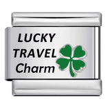 Lucky Clover Laser Carving Italian Module Bracelet Stainless Steel DIY Fashion Bracelet Strap Chain