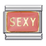 Pink Italian Modular Bracelet Titanium Steel Welding Gold Plated DIY Cartoon Free Connect Bracelet