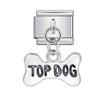 Silver Bottom Cute Pendant Italian Module Bracelet Hook DIY Titanium Steel Micro Inlaid Zircon Elastic Splicing Strap Chain