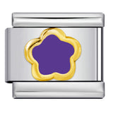 Color Drip Oil Petal Stamping Series DIY Italian Module Bracelet Titanium Steel Gold Plated Elastic Splicing Bracelet