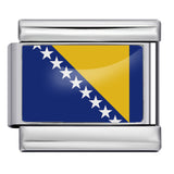 Hot Selling New World Flag Photo Dropper Series Titanium Steel DIY Italian Module Bracelet Accessories Wholesale