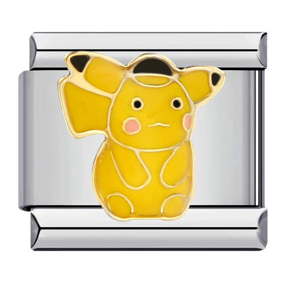 Classic Cartoon Character Italian Module Bracelet Titanium Steel Gold Plated Drip Oil DIY Welding Pattern Bracelet