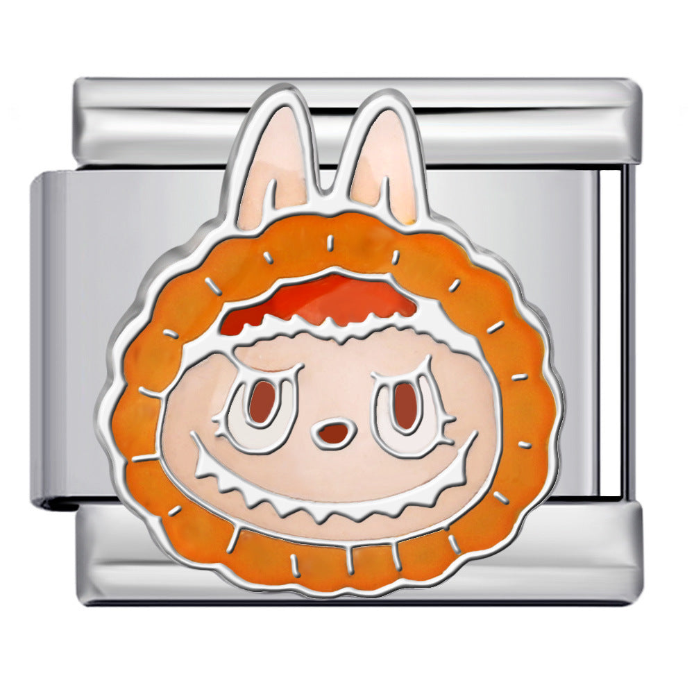 Cartoon Character Italian Module Bracelet Stainless Steel Welding Pattern DIY Elastic Splicing Versatile Bracelet