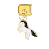 New Cute Pendant Italian Module Bracelet Titanium Steel Hook DIY Drip Oil Elastic Free Splicing Strap Chain