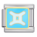 Simplified 12 Constellation Italian Module Bracelet Titanium Steel Gold Plated Welding Drip Oil DIY Elastic Splicing Bracelet