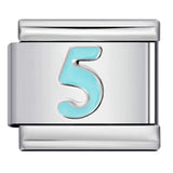 New Titanium Steel Concave Color Arabic Numeral Series Italian Module Bracelet DIY Elastic Accessories Wholesale