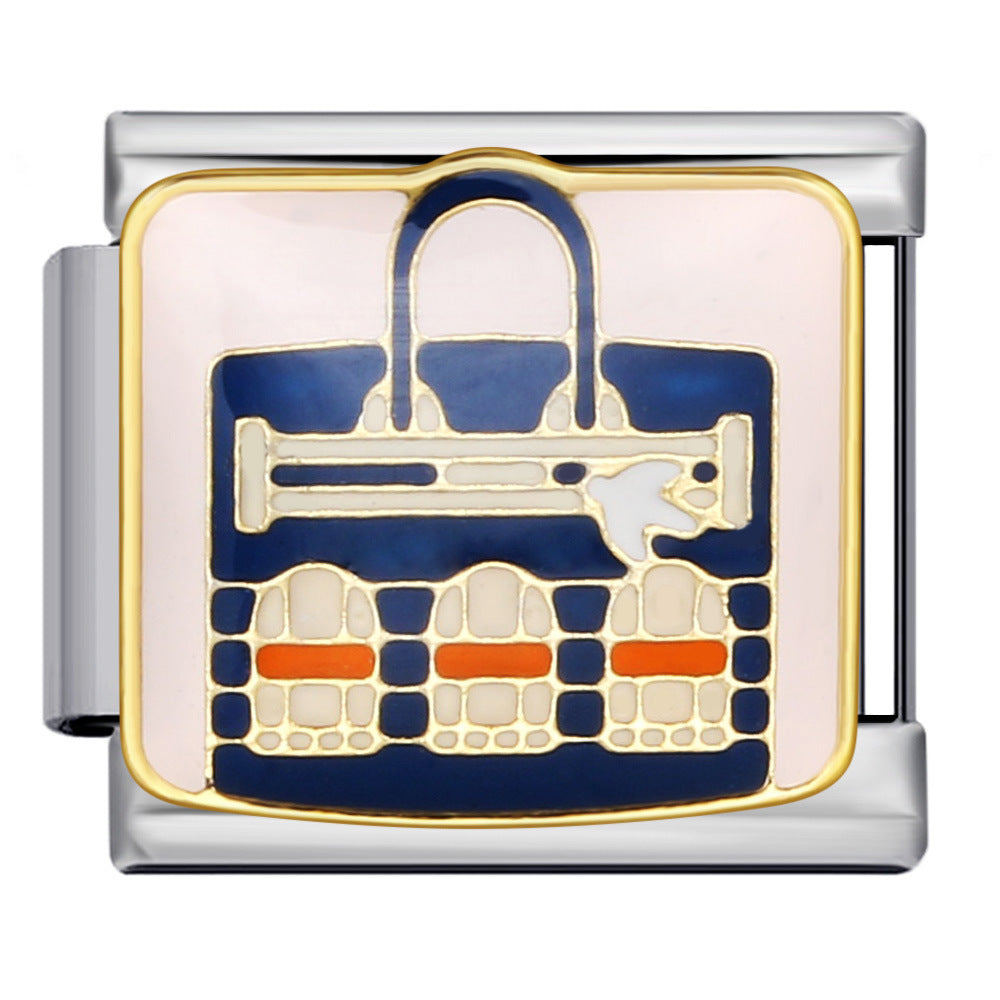 Exquisite Bag Series Italian Module Bracelet Color Welding Pattern DIY Personalized Bracelet Valentine's Day Gift