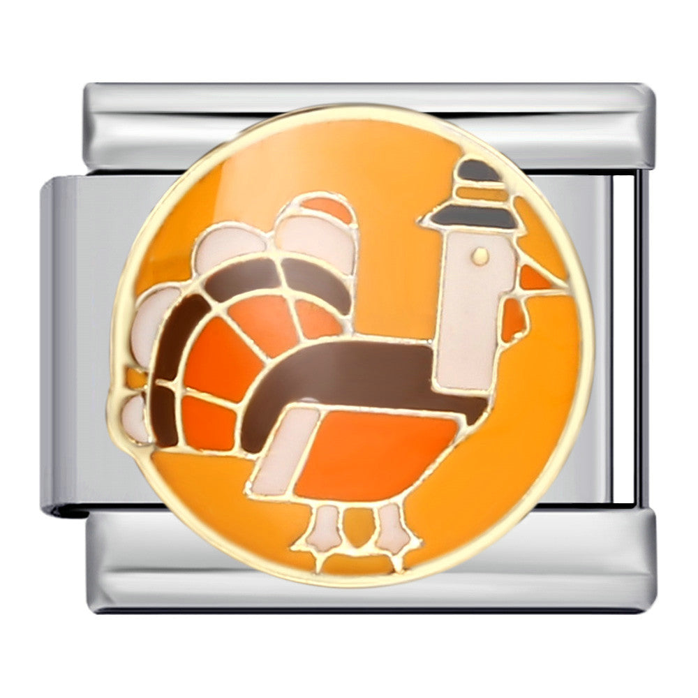 New Thanksgiving Series DIY Bracelet Stainless Steel Italian Module Bracelet Titanium Steel Welded Drip Oil Strap Chain