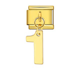 Single Digital Italian Module Bracelet Stainless Steel Hook Pendant DIY Elastic Bracelet Accessory