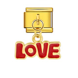 Charm Pendant Hook Style Italian Module Bracelet Titanium Steel Drip Oil Pattern DIY Bracelet Gift for Girls