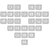 New Titanium Steel Silver Concave Surface 26 English Letters Italian Module Bracelet DIY Strap Chain Accessories Wholesale